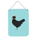 CarolineS Treasures Polish Poland Chicken Blue Check Metal Print, 16Hx12W, Multicolor