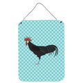 CarolineS Treasures Minorca Ctalalan Chicken Blue Check Metal Print, 16Hx12W, Multicolor