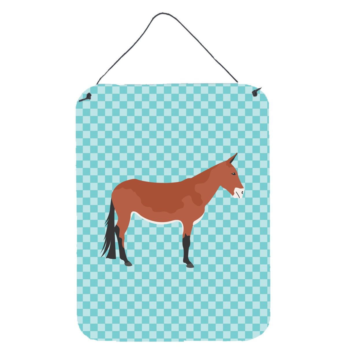 CarolineS Treasures Mule Blue Check Metal Print, 16Hx12W, Multicolor