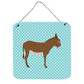 CarolineS Treasures Blue Cotentin Donkey Check Metal Print, 6Hx6W