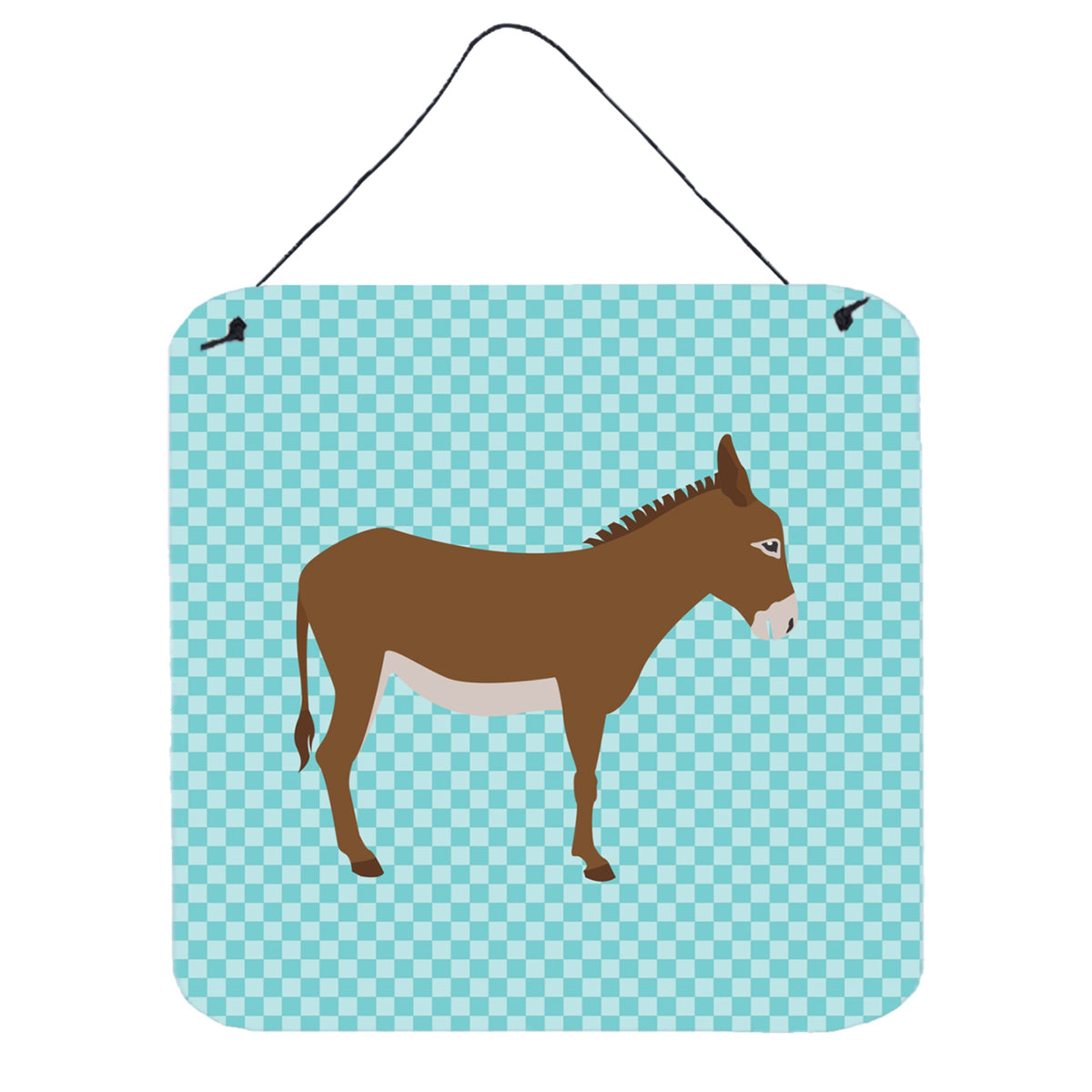 CarolineS Treasures Blue Cotentin Donkey Check Metal Print, 6Hx6W
