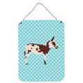 CarolineS Treasures American Spotted Donkey Blue Check Metal Print, 16Hx12W, Multicolor