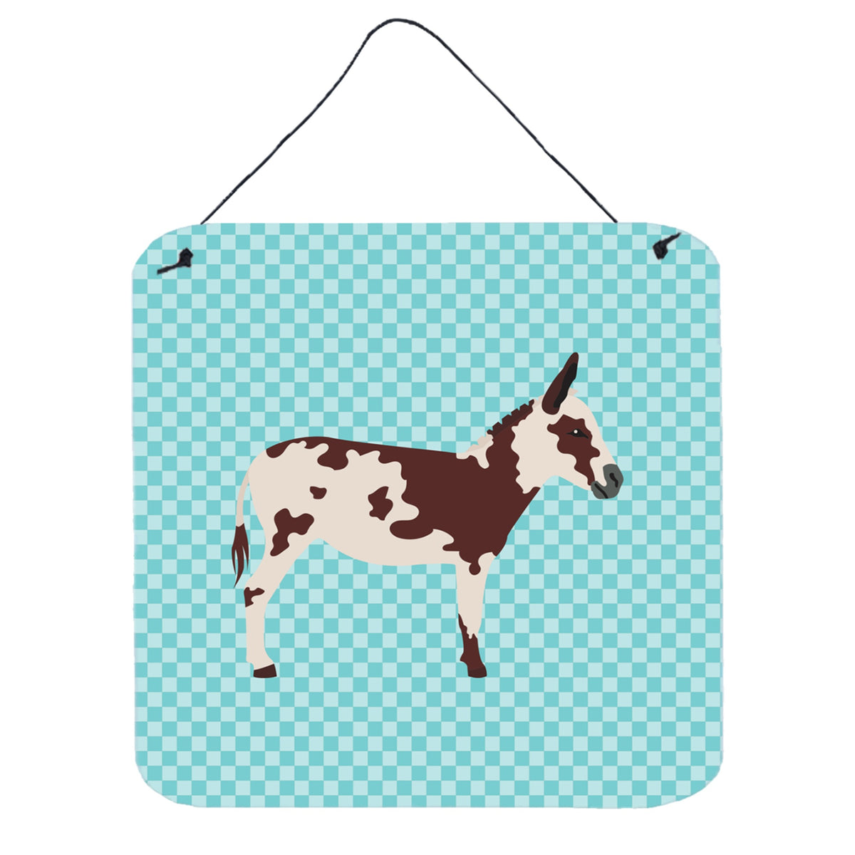 CarolineS Treasures Blue American Spotted Donkey Check Metal Print, 6Hx6W