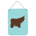 CarolineS Treasures Poitou Poiteuin Donkey Blue Check Metal Print, 16Hx12W, Multicolor