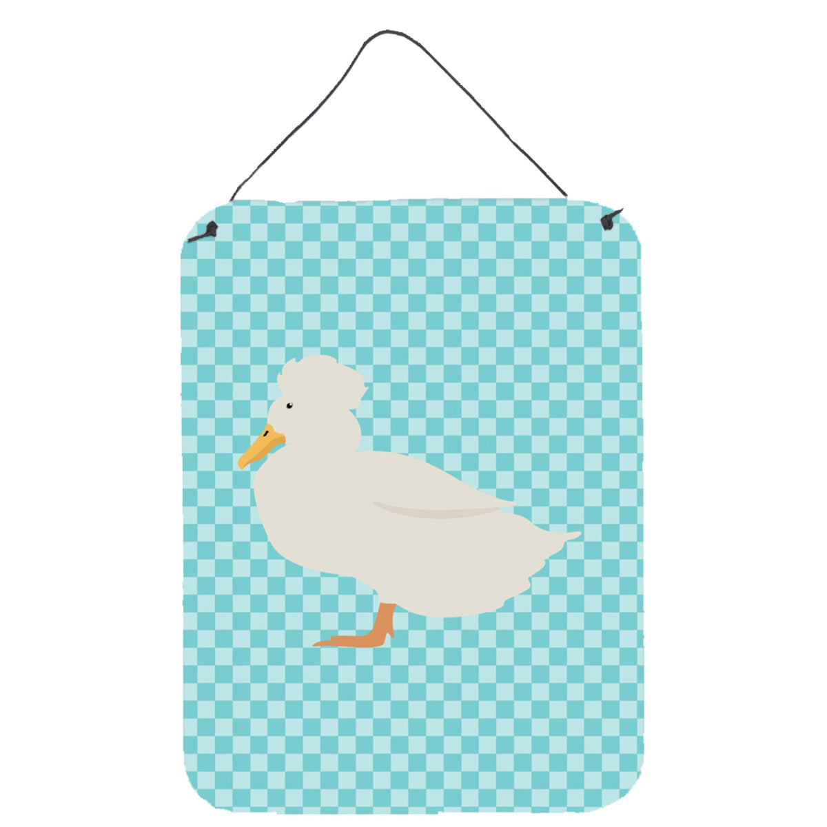 CarolineS Treasures Crested Duck Blue Check Metal Print, 16Hx12W, Multicolor