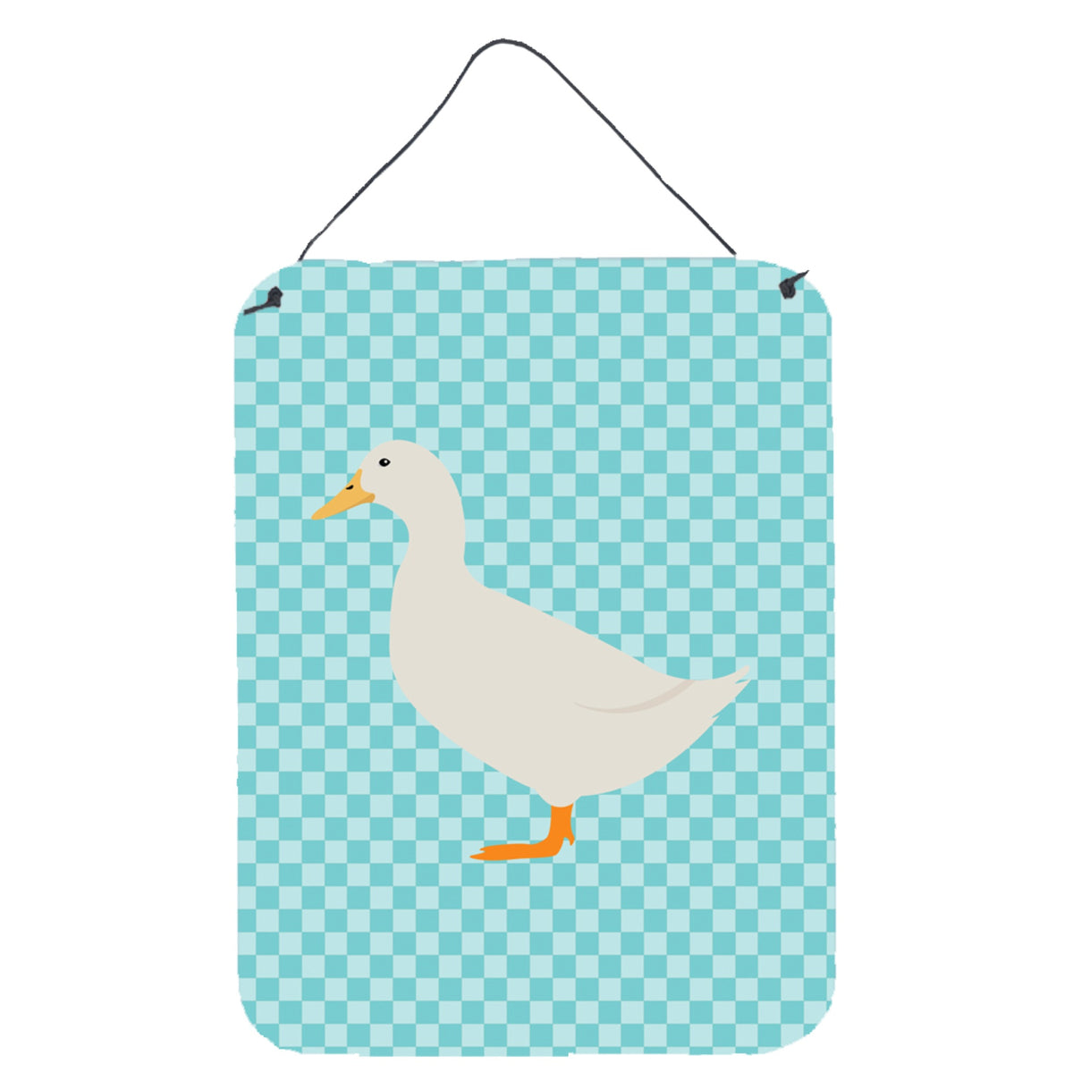 CarolineS Treasures American Pekin Duck Blue Check Metal Print, 16Hx12W, Multicolor