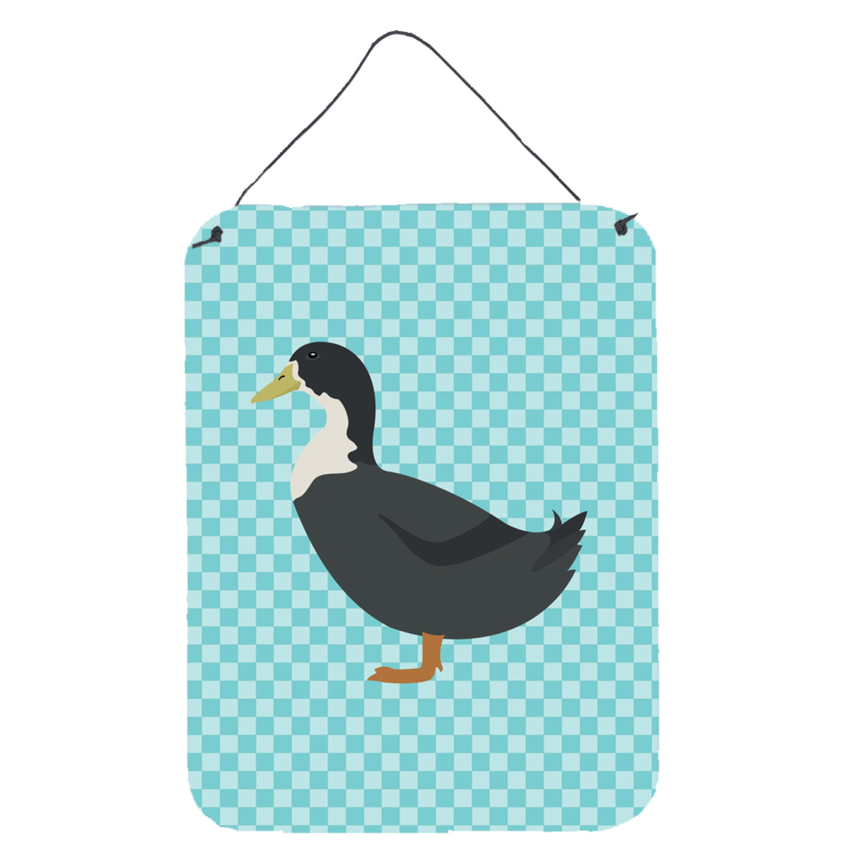 CarolineS Treasures Swedish Duck Blue Check Metal Print, 16Hx12W, Multicolor
