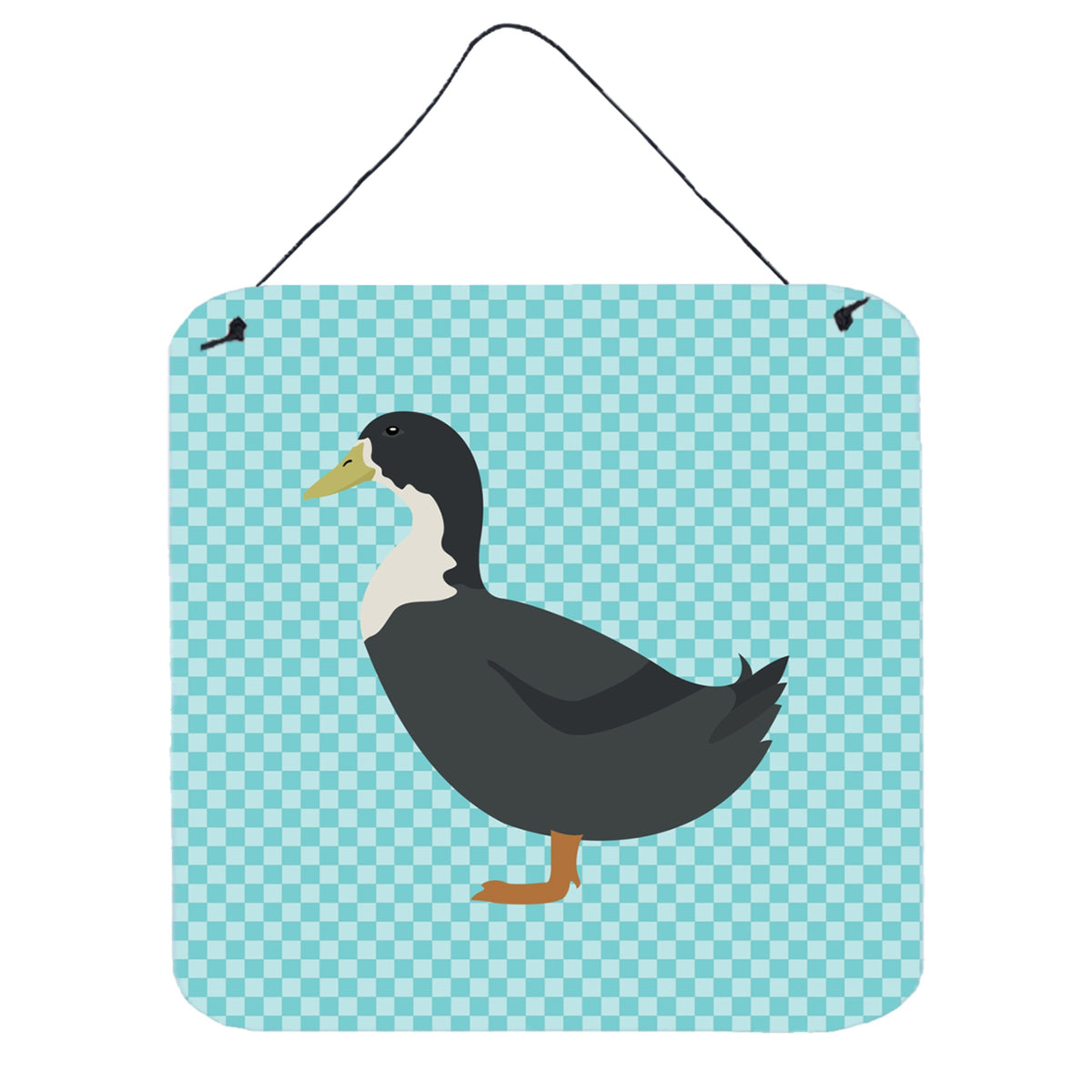 CarolineS Treasures Blue Swedish Duck Check Metal Print, 6Hx6W