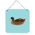 CarolineS Treasures Blue Khaki Campbell Duck Check Metal Print, 6Hx6W