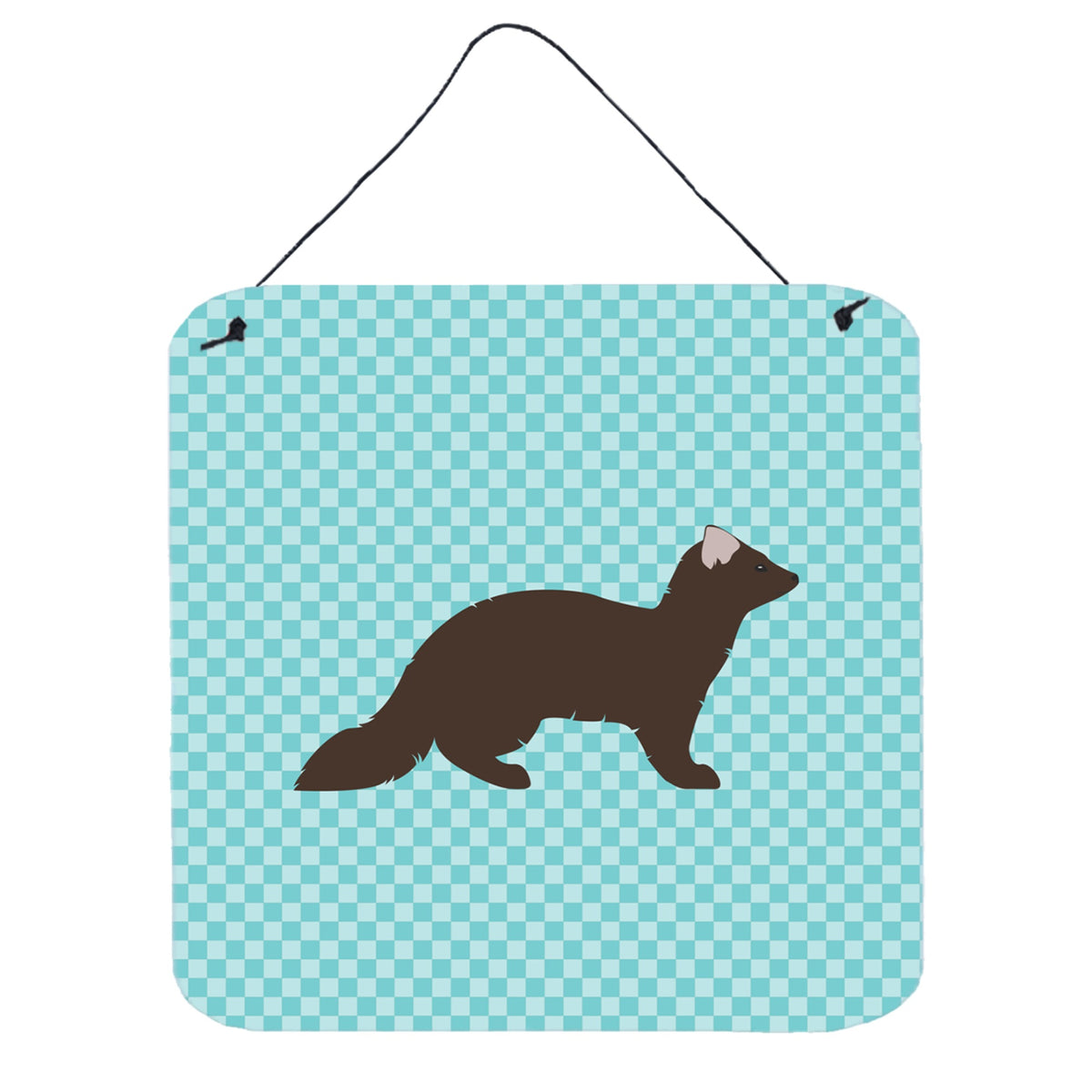 CarolineS Treasures Blue Sable Marten Check Metal Print, 6Hx6W