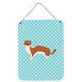 CarolineS Treasures Weasel Blue Check Metal Print, 16Hx12W, Multicolor