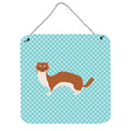 CarolineS Treasures Blue Weasel Check Metal Print, 6Hx6W