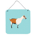 CarolineS Treasures Blue Alpine Goat Check Metal Print, 6Hx6W