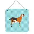 CarolineS Treasures Blue Anglo Nubian Goat Check Metal Print, 6Hx6W