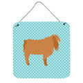 CarolineS Treasures Blue American Lamancha Goat Check Metal Print, 6Hx6W