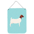 CarolineS Treasures Boer Goat Blue Check Metal Print, 16Hx12W, Multicolor