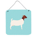 CarolineS Treasures Blue Boer Goat Check Metal Print, 6Hx6W