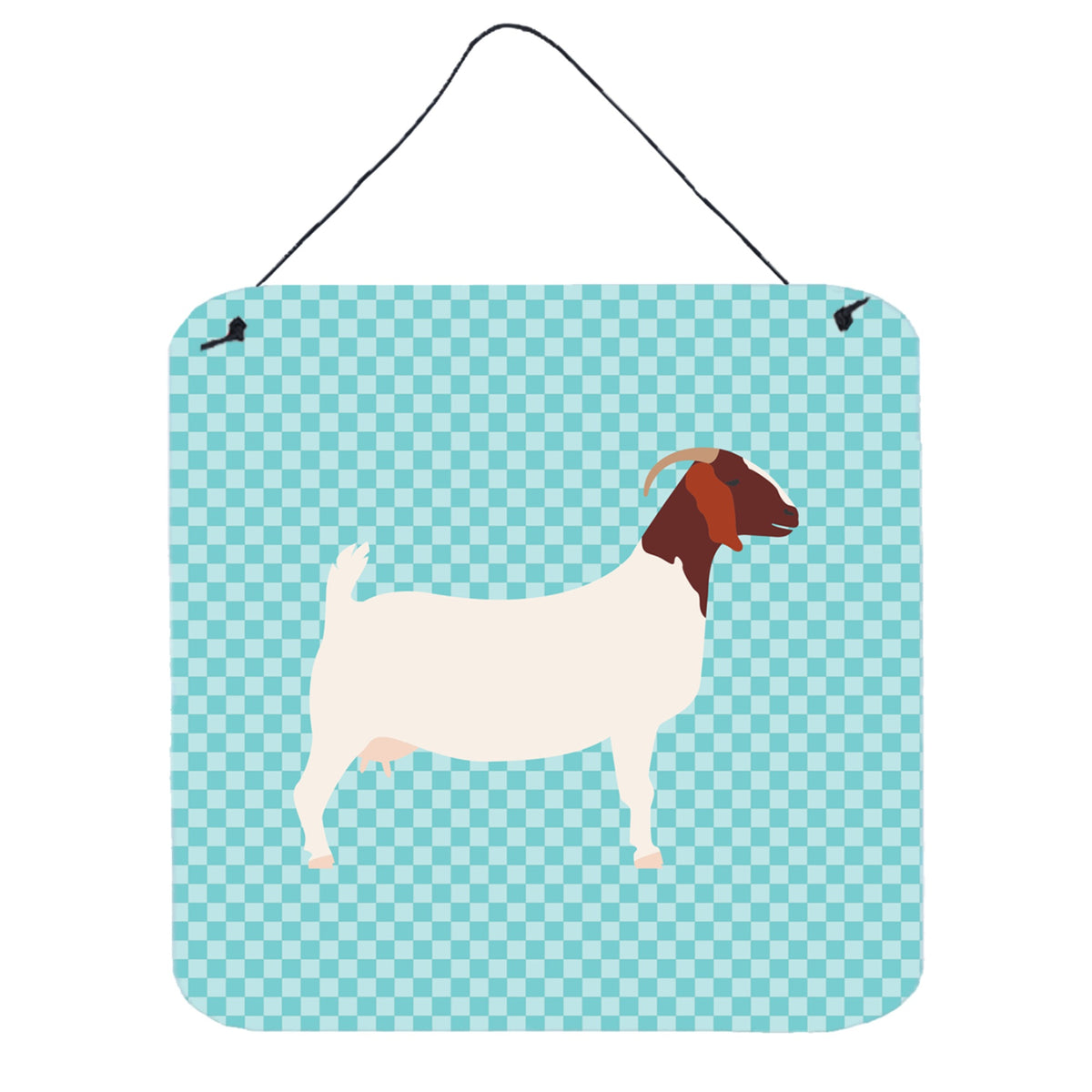 CarolineS Treasures Blue Boer Goat Check Metal Print, 6Hx6W