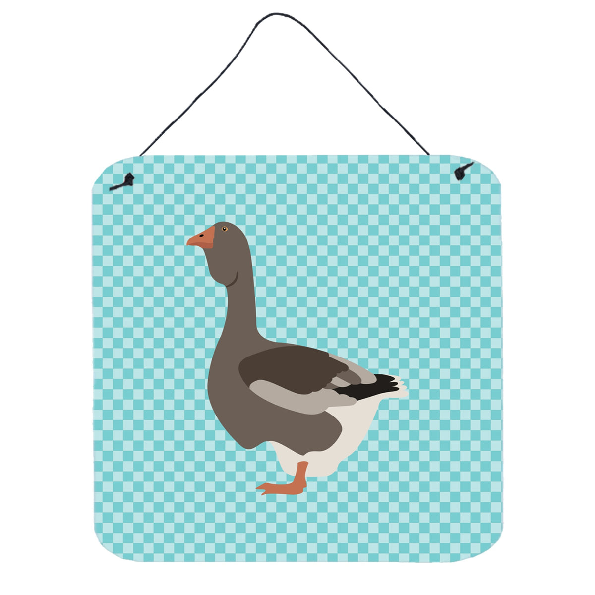 CarolineS Treasures Blue Toulouse Goose Check Metal Print, 6Hx6W