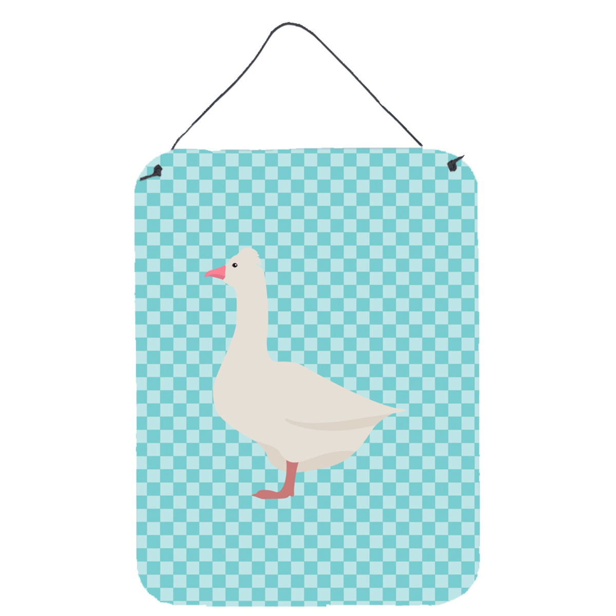 CarolineS Treasures Roman Goose Blue Check Metal Print, 16Hx12W, Multicolor