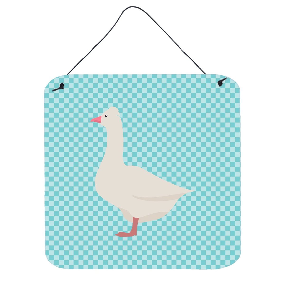 CarolineS Treasures Blue Roman Goose Check Metal Print, 6Hx6W