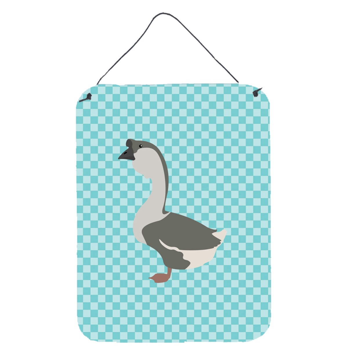 CarolineS Treasures African Goose Blue Check Metal Print, 16Hx12W, Multicolor
