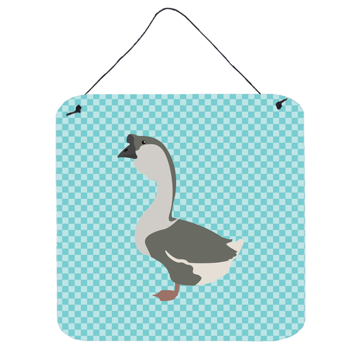 CarolineS Treasures Blue African Goose Check Metal Print, 6Hx6W