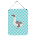 CarolineS Treasures Buff Grey Back Goose Blue Check Metal Print, 16Hx12W, Multicolor