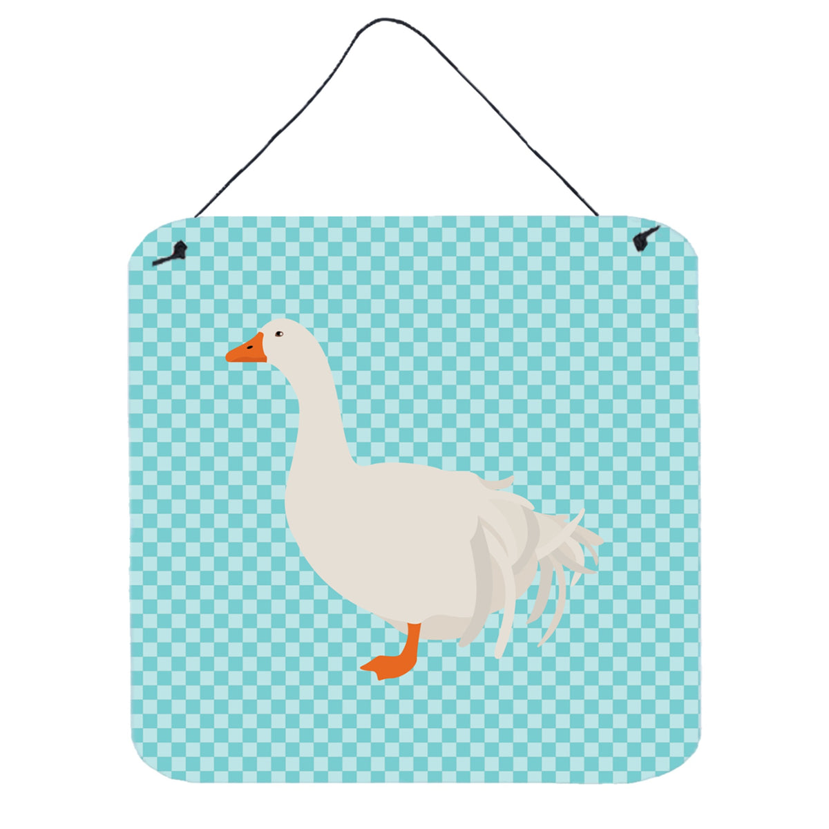 CarolineS Treasures Blue Sebastopol Goose Check Metal Print, 6Hx6W