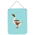 CarolineS Treasures Pomeranian Rogener Goose Blue Check Metal Print, 16Hx12W, Multicolor