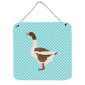 CarolineS Treasures Blue Pomeranian Rogener Goose Check Metal Print, 6Hx6W