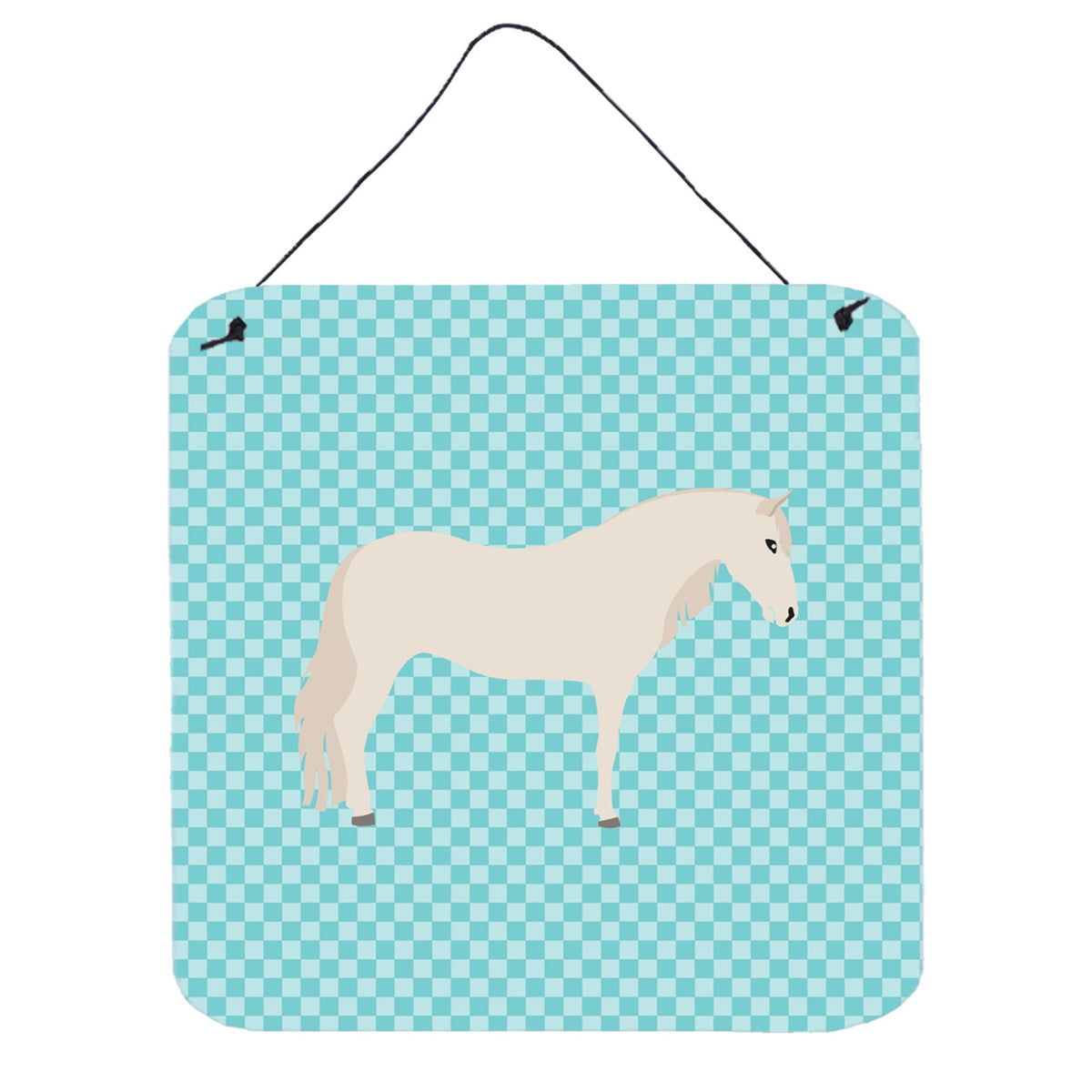 CarolineS Treasures Blue Paso Fino Horse Check Metal Print, 6Hx6W