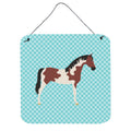 CarolineS Treasures Blue Pinto Horse Check Metal Print, 6Hx6W