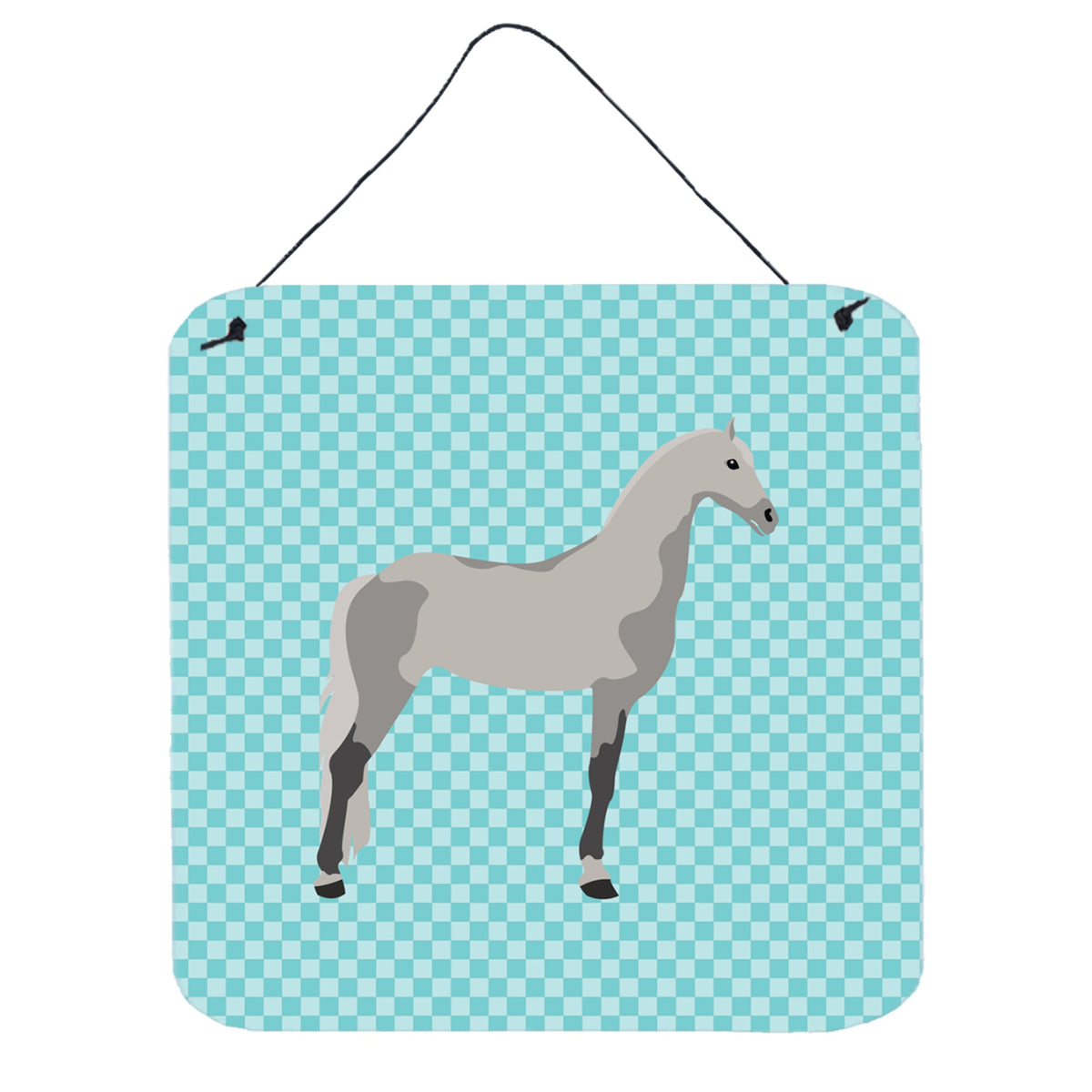 CarolineS Treasures Blue Orlov Trotter Horse Check Metal Print, 6Hx6W