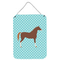 CarolineS Treasures Hannoverian Horse Blue Check Metal Print, 16Hx12W, Multicolor