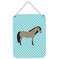 CarolineS Treasures Welsh Pony Horse Blue Check Metal Print, 16Hx12W, Multicolor