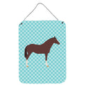 CarolineS Treasures English Thoroughbred Horse Blue Check Metal Print, 16Hx12W, Multicolor