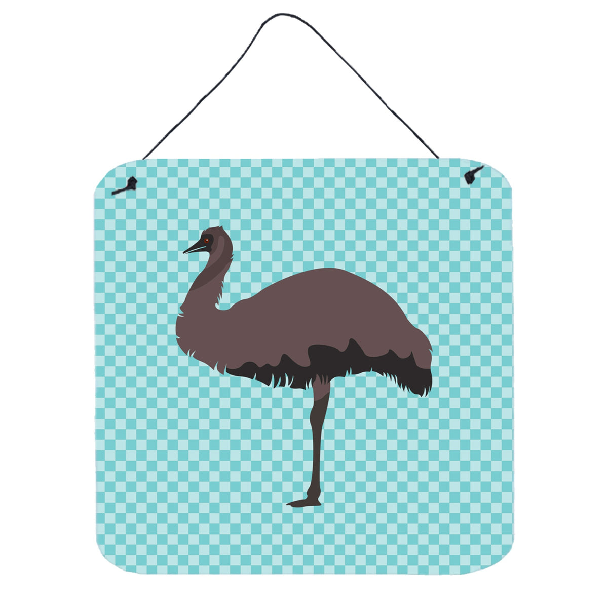CarolineS Treasures Blue Emu Check Metal Print, 6Hx6W