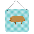 CarolineS Treasures Blue Hungarian Mangalica Pig Check Metal Print, 6Hx6W