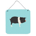 CarolineS Treasures Blue Hampshire Pig Check Metal Print, 6 Inch  Inch  H X 6 Inch  Inch  W