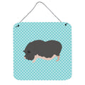 CarolineS Treasures Blue Vietnamese Potbellied Pig Check Metal Print, 6 Inch  Inch  H X 6 Inch  Inch  W
