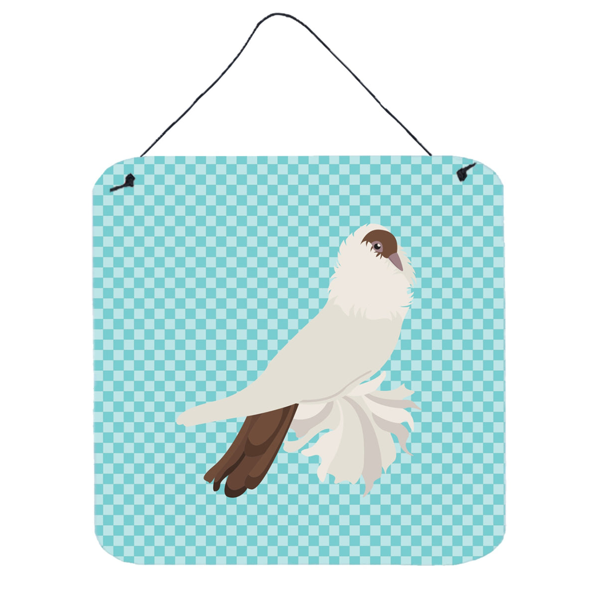 CarolineS Treasures Blue German Helmet Pigeon Check Metal Print, 6 Inch  Inch  H X 6 Inch  Inch  W