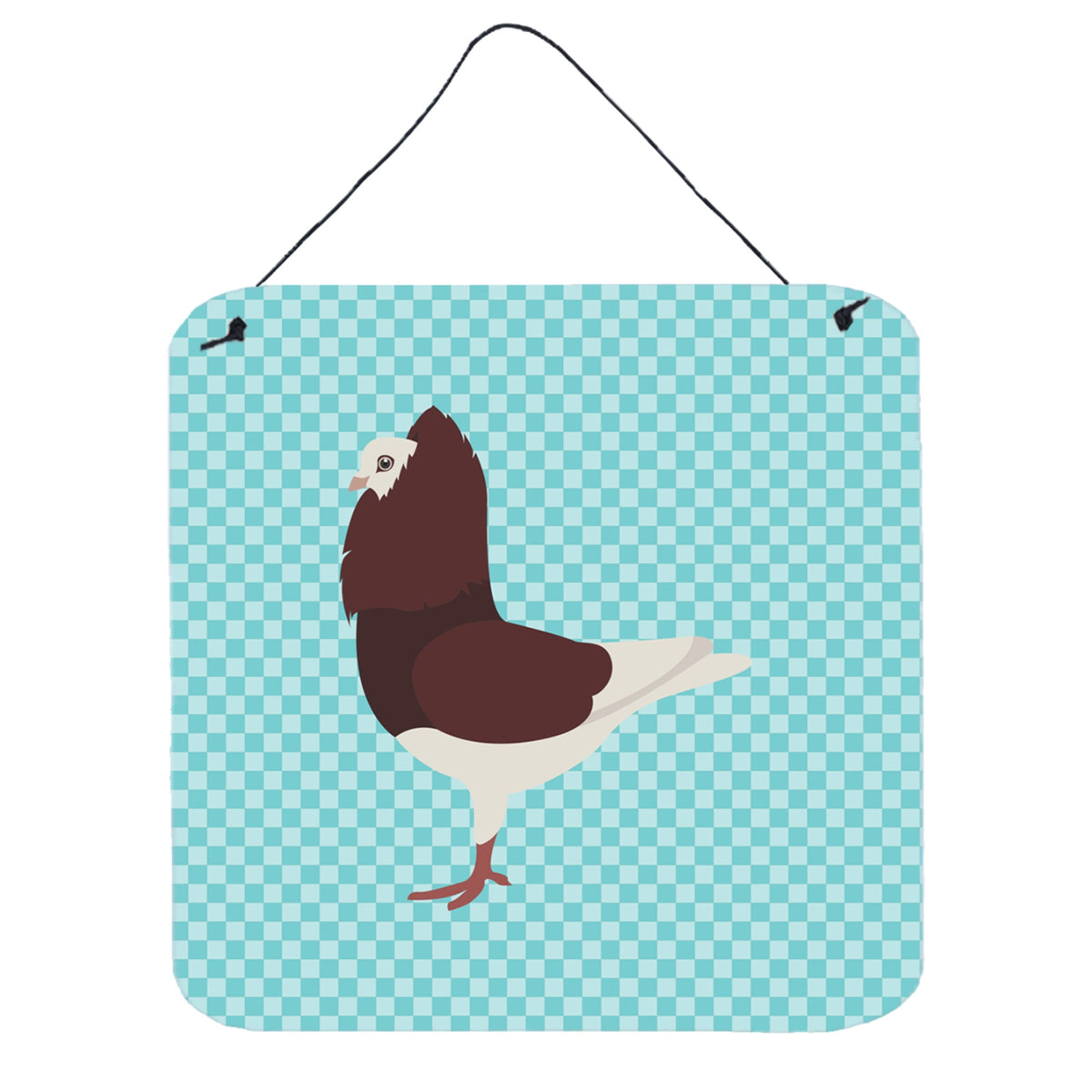CarolineS Treasures Blue Capuchin Red Pigeon Check Metal Print, 6 Inch  Inch  H X 6 Inch  Inch  W