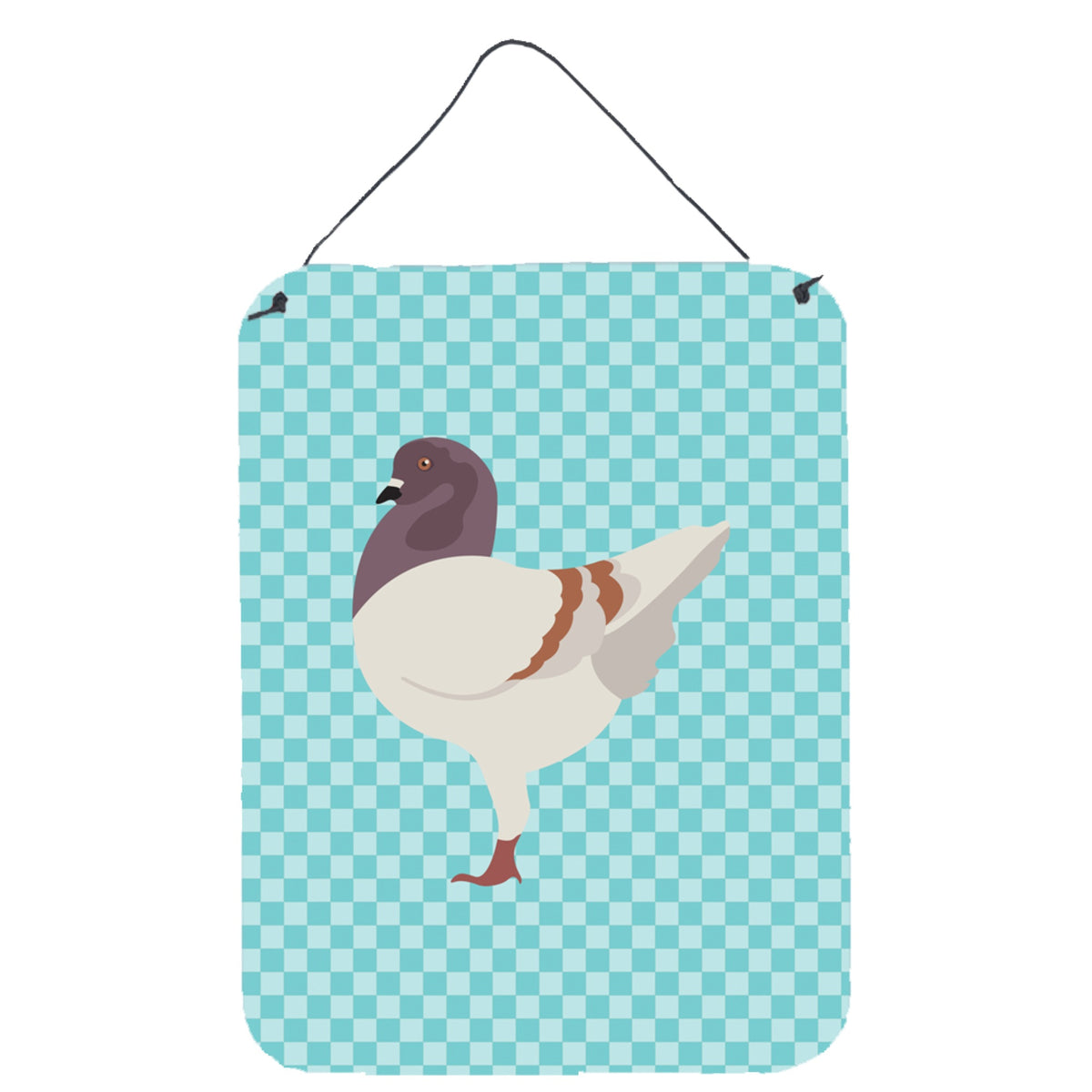 CarolineS Treasures German Modena Pigeon Blue Check Metal Print, 16Hx12W, Multicolor