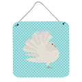 CarolineS Treasures Blue Silver Fantail Pigeon Check Metal Print, 6 Inch  Inch  H X 6 Inch  Inch  W