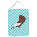 CarolineS Treasures English Pouter Pigeon Blue Check Metal Print, 16Hx12W, Multicolor