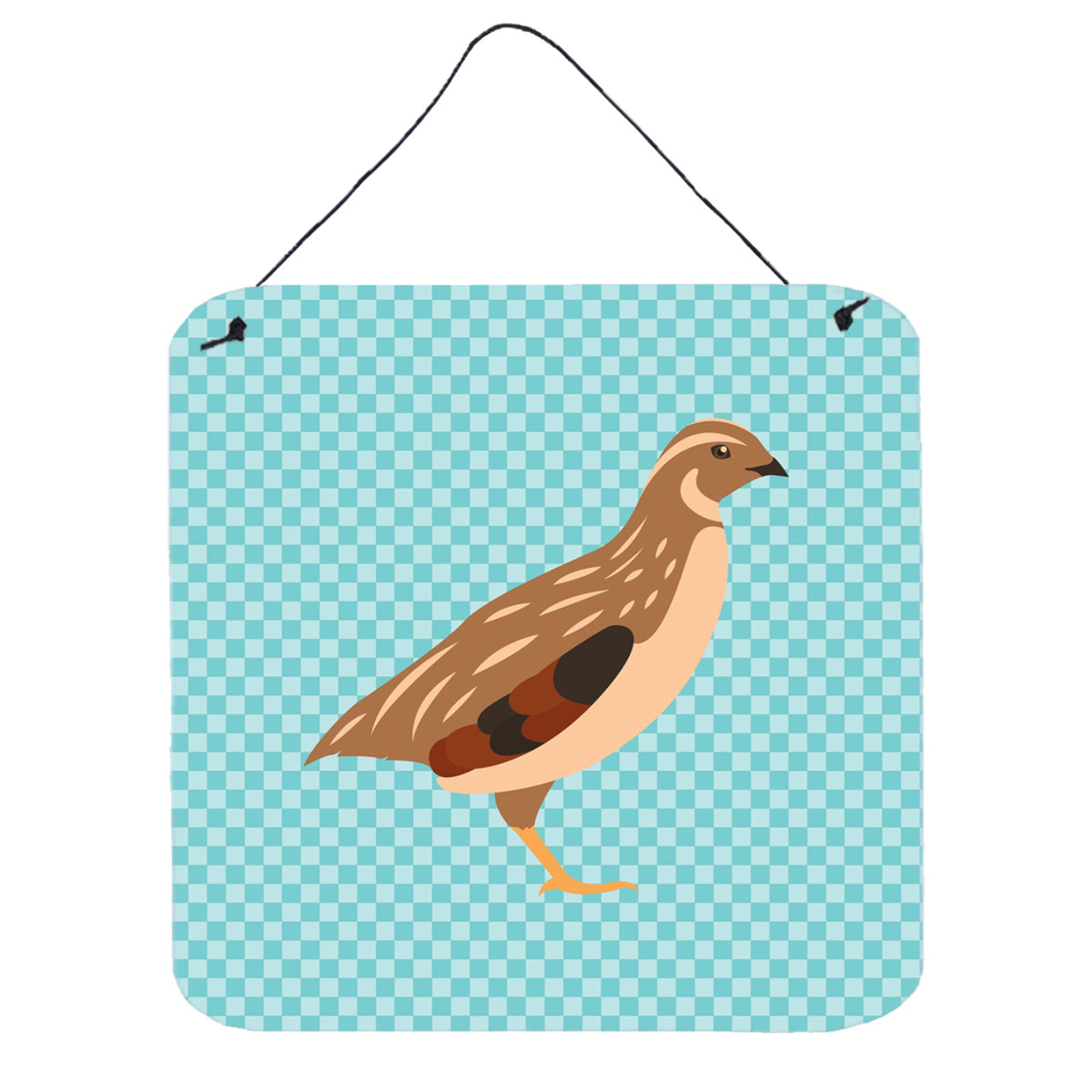 CarolineS Treasures Blue Golden Phoenix Quail Check Metal Print, 6 Inch  Inch  H X 6 Inch  Inch  W