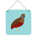 CarolineS Treasures Blue Check Chinese Painted Or King Quail Metal Print, 6 Inch  Inch  H X 6 Inch  Inch  W