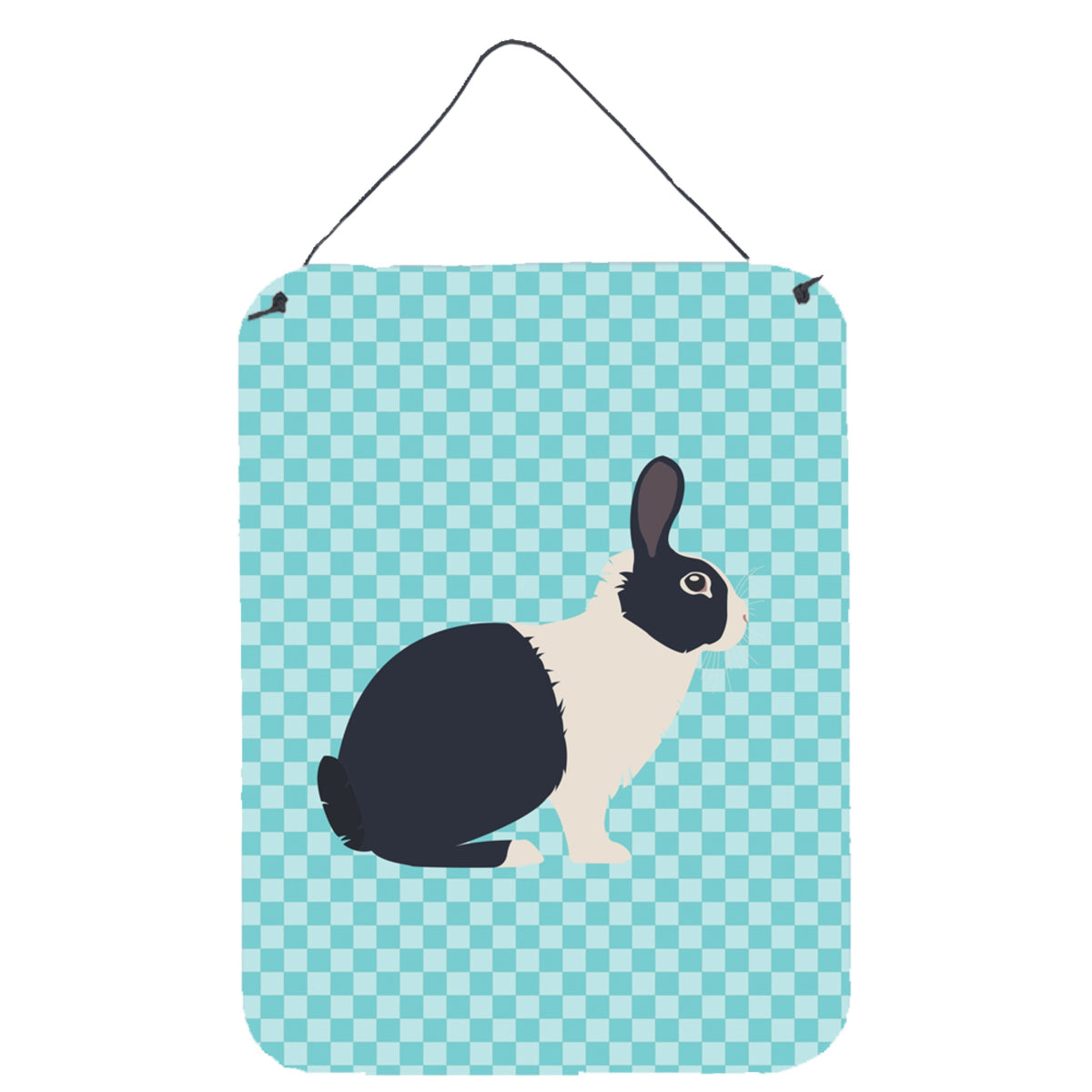 CarolineS Treasures Dutch Rabbit Blue Check Metal Print, 16Hx12W, Multicolor