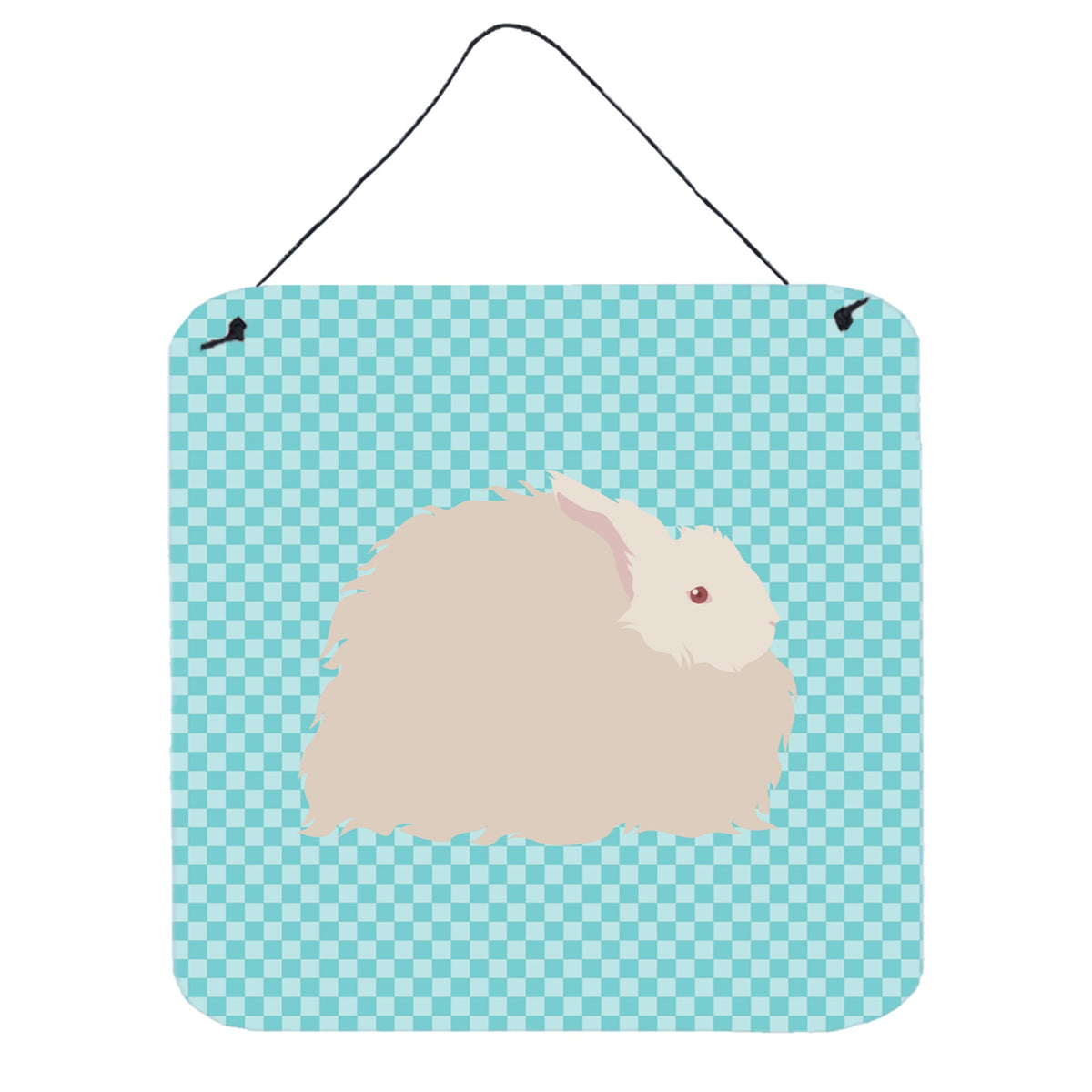 CarolineS Treasures Blue Fluffy Angora Rabbit Check Metal Print, 6 Inch  Inch  H X 6 Inch  Inch  W